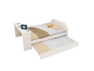 Lit gigogne 140x200 cm HAVRYA   coloris beige