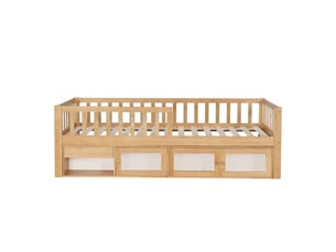 Lit simple 90x200 cm    coloris bois clair
