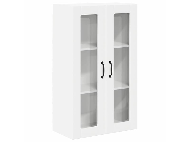  Meuble mural de cuisine, cabinet en verre mural blanc 60x31x100cm shl8301  - Conforama A