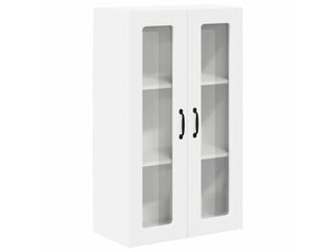 Meuble mural de cuisine, cabinet en verre mural blanc 60x31x100cm shl8301