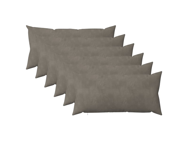  Lot de 6 coussins avec oreiller, coussins décoratifs heerlen gris clair velours cf50843  - Conforama A