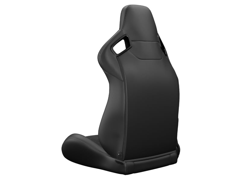 Siège baquet racing universel noir pvc effet carbone inclinable avec glissière côté droit - Conforama E