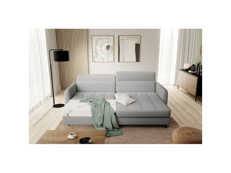 Canapé d'angle collection goumsi coloris gris clair - Conforama B