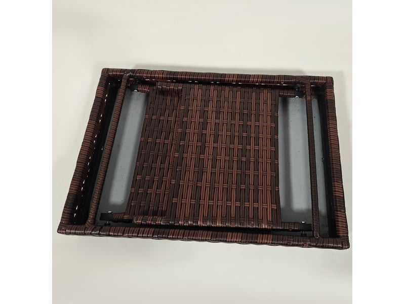 Table basse de jardin pliante 60x41x41 cm – marron – en rotin, pliable et résistante aux intempéries - Conforama D