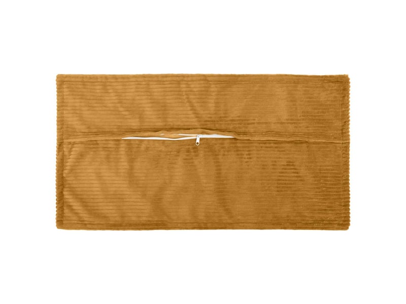 Lot de 2 housses de coussin houten jaune 40 x 80 cm velours côtelé cf49339 - Conforama C