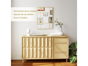 Miroir rectangulaire de porte coloris doré <strong></strong> <strong></strong> - 50 cm x 2 cm