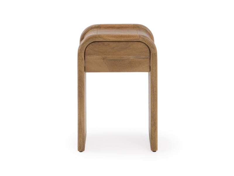  Table de chevet à 1 tiroir en bois massif de manguier  - Conforama C