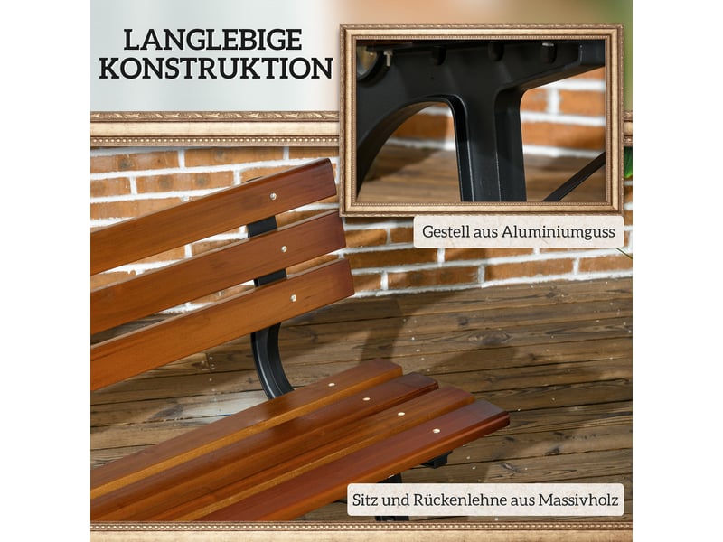 Banc de jardin 2 places marron 120 x 57 x 70 cm  - Conforama E