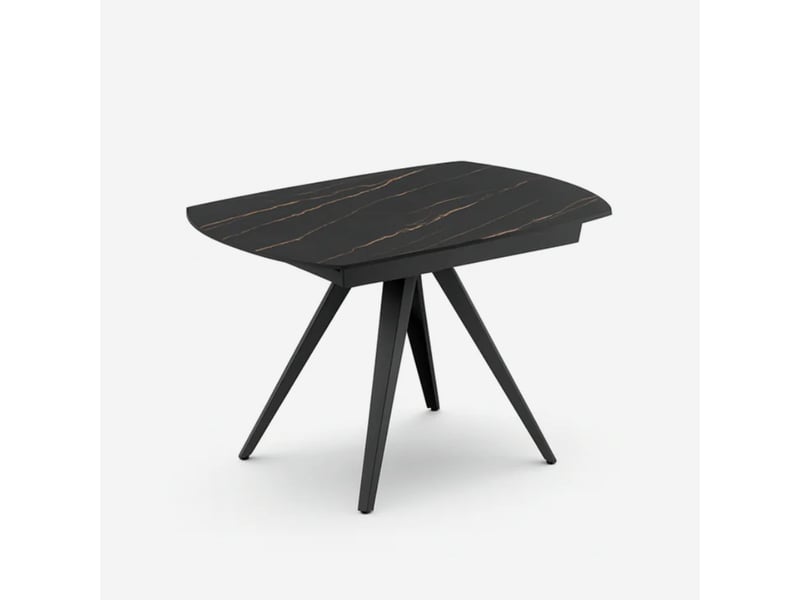  Table extensible en céramique et métal glide - effet marbre noir  - Conforama A