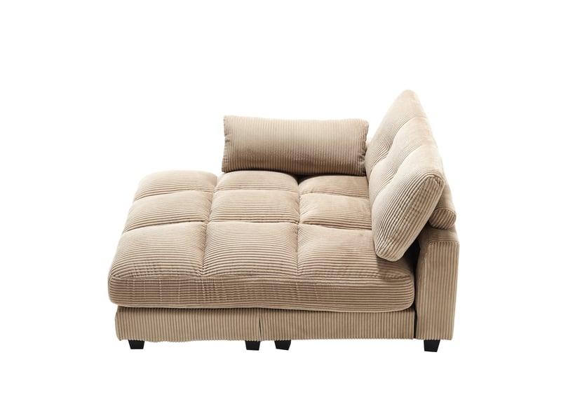 Fauteuil de salon, fauteuil confortable – kaki, avec accoudoirs, poches latérales, porte-gobelets - Conforama B