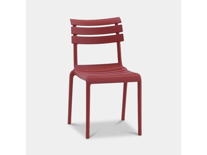  Lot de 2 chaises empilables intérieur et extérieur punat - rouge  - Conforama C