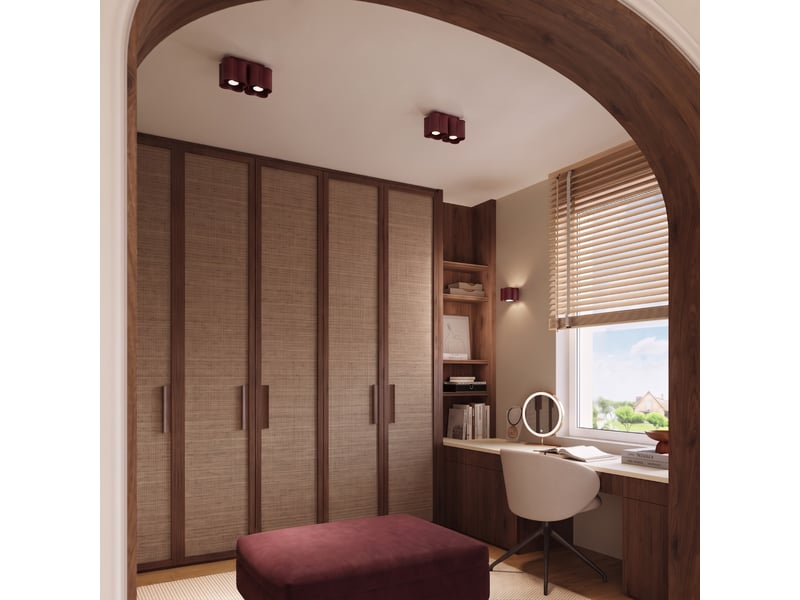  Plafonnier ovio 2 bordeaux gu10 aluminium moderne 12x24.5x12cm SL.3366 - Conforama C