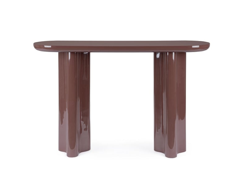  Console design laquée marron brique 120cm emeralda  - Conforama C