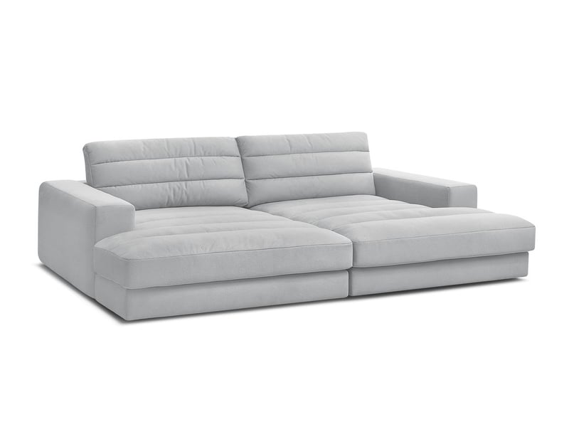  Bobochic canapé droit fixe 4 places sierra assise profonde velours gris clair SIERRA - Conforama A