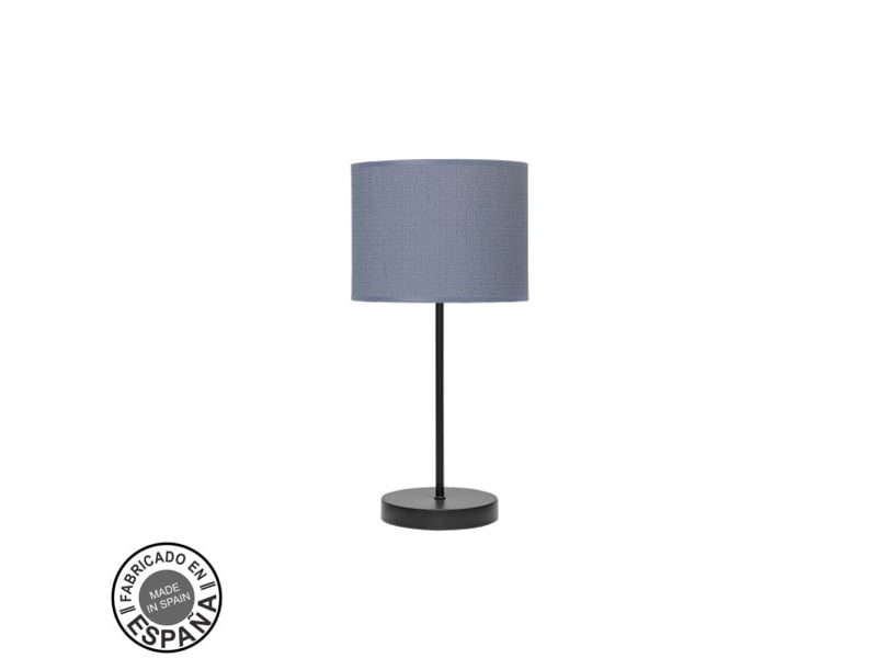  Fabrilamp moda lampe à poser noir bleu, abat-jour textile motif bleu uni, 1 x e14, 42 cm 212470089 - Conforama A
