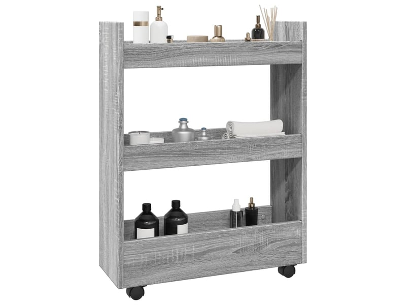  Chariot de rangement étroit pour bureau 3 niveaux sonoma gris shl63955  - Conforama B
