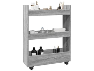 Chariot de rangement étroit pour bureau 3 niveaux sonoma gris shl63955