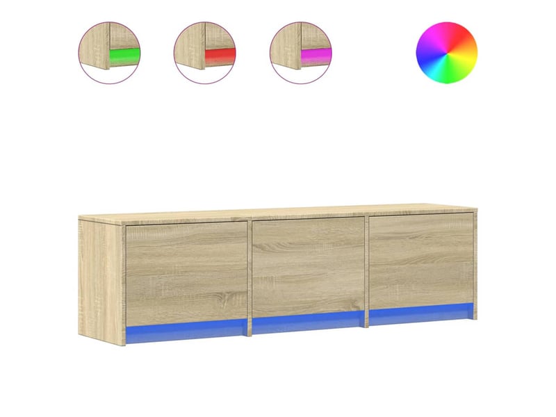 Meuble tv - banc tv - meuble de rangement sonoma bois d'ingénierie - Conforama C