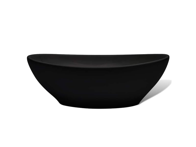  Lavabo de bain, vasque à poser céramique 40 x 33 cm noir cf65639  - Conforama E
