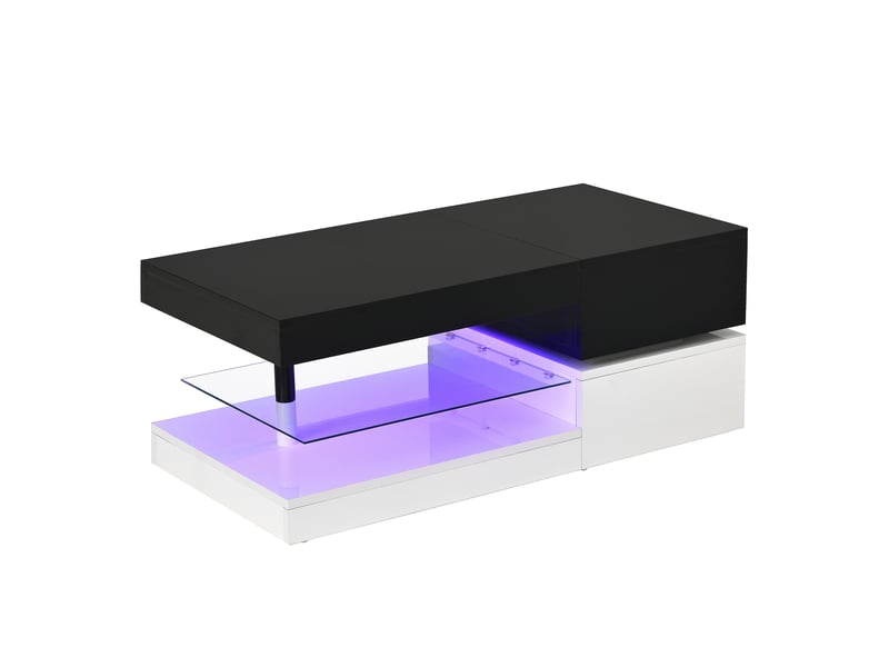  Table basse moderne avec éclairage led - éclairage led avec contrôle par application - bluetooth 90x45x35.5cm - Conforama C