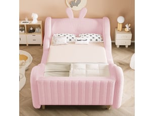 Lit simple 90x200 cm coloris rose
