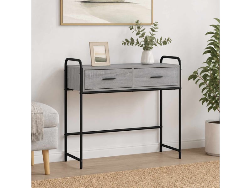  Vidaxl table console sonoma gris 90 x 33 x 80,5 cm bois d'ingénierie  - Conforama B