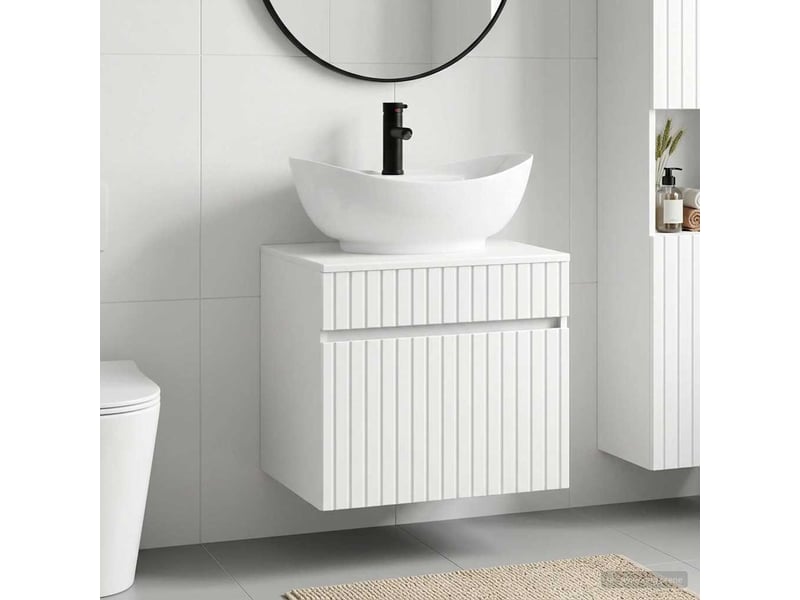 Ensemble de mobilier de salle de bain blanc brillant cf64590 - Conforama B