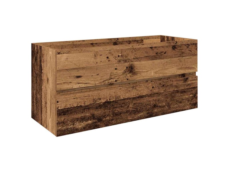  Meuble lavabo avec bassin et robinet intégré, armoire de salle de bains vieux bois cf65565  - Conforama D
