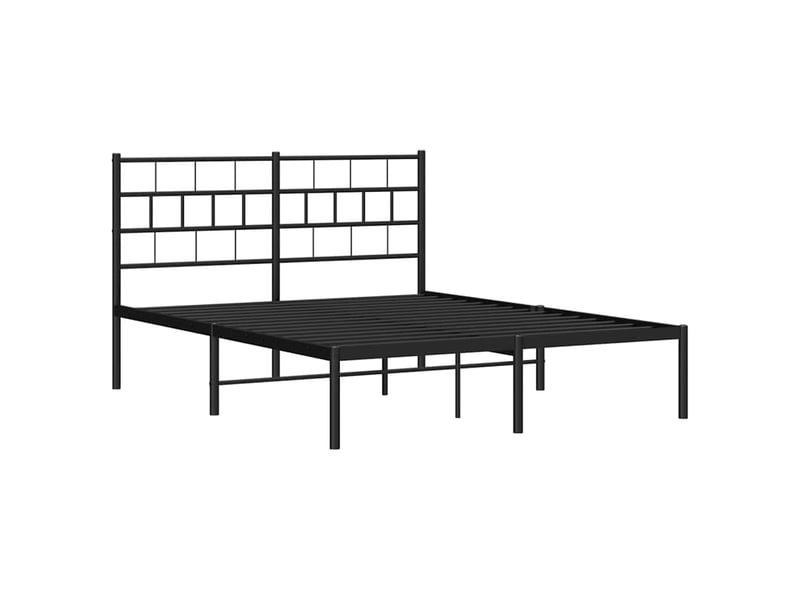  Lit double- lit adulte -  cadre de lit métal sans matelas avec tête de lit noir 150x200cm  - Conforama D