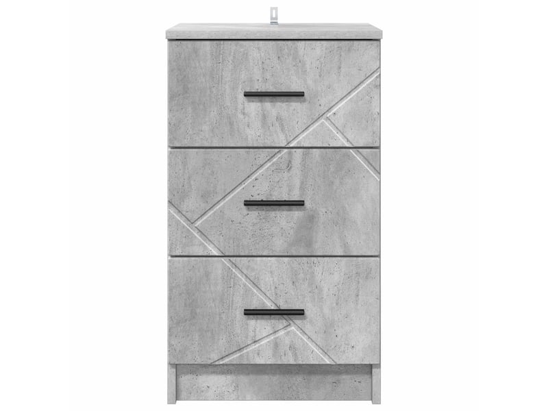  Table de chevet - cabinet de chevet - table de nuit gris béton 38 x 38 x 66 cm bois d'ingénierie  - Conforama E