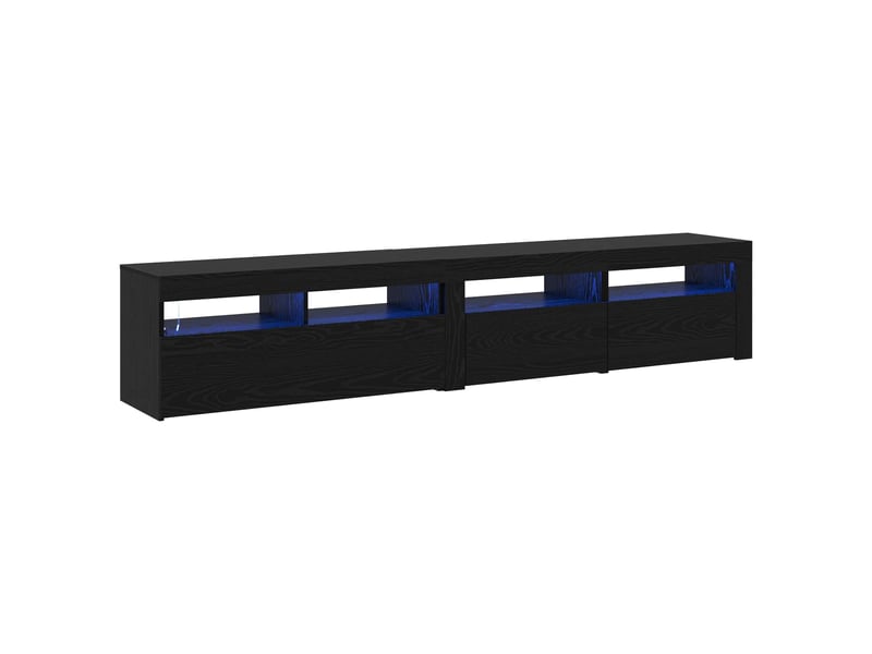Meuble tv - banc tv - meuble de rangement 2 pcs chêne noir bois d'ingénierie - Conforama A