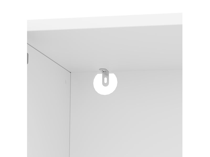 Ensemble meuble tv blanc 3 pièces à façades 3d géométriques, avec vitrine et table basse de rangement - Conforama D