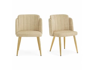 Chaise de salle à manger dossier incurvé chaise de cuisine siège rembourré pieds réglables en hauteur structure dorée charge maximale de 125 kg coloris marron