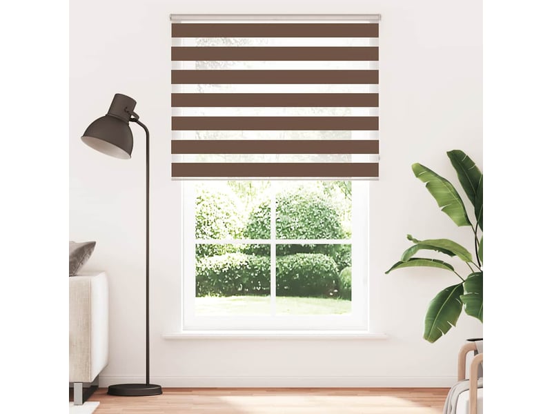  Store zèbre, store de fenêtre marron 145x200cm largeur du tissu 140,9cm polyester cf48681  - Conforama A