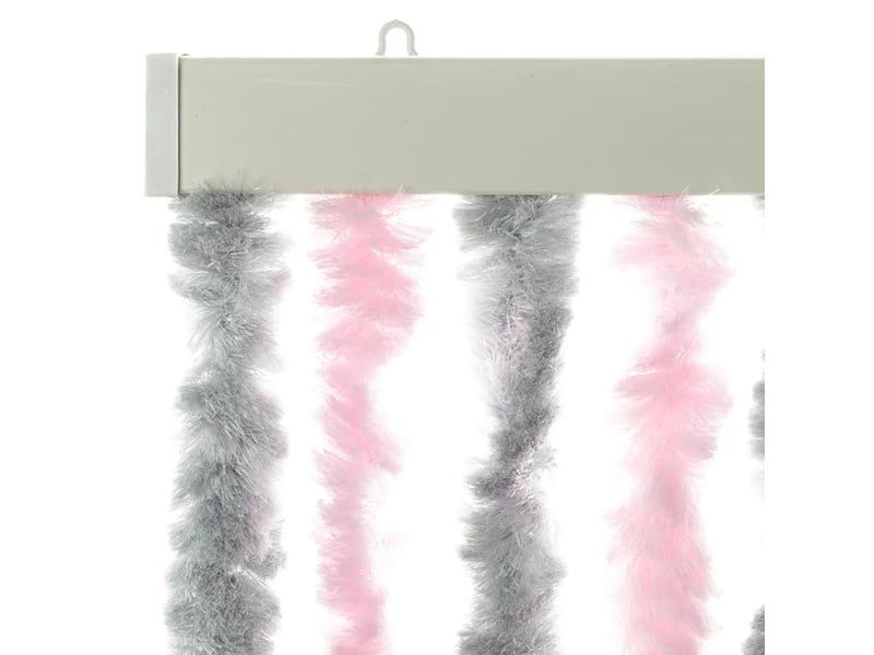  Rideau anti-mouches, moustiquaire gris argenté et rose 90x220 cm chenille cf43529  - Conforama D