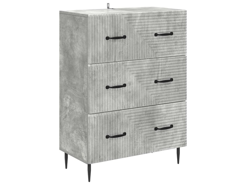  Armoire de rangement bureau, armoire à tiroirs gris béton 66 x 34,5 x 89,5 cm  - Conforama A