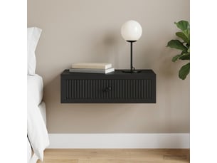Vidaxl table d'appoint murale noir 59 x 34,5 x 17 cm bois d'ingénierie