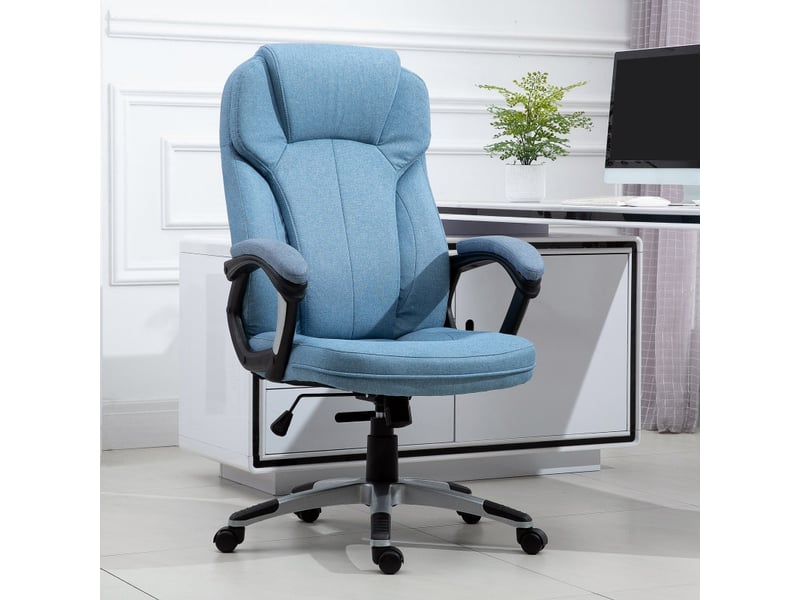  Chaise de bureau berolis ergonomique pivotante réglable bleu clair  - Conforama B