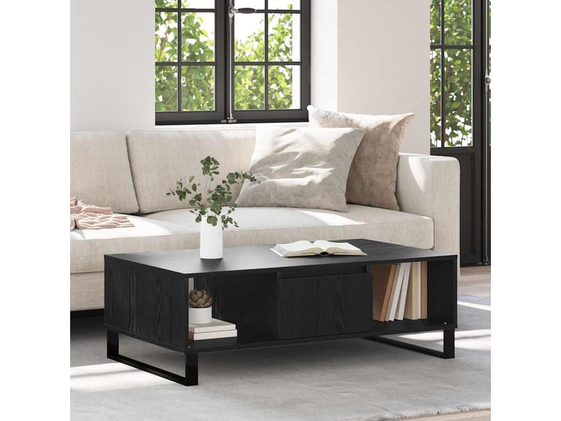  Table basse - table de salon - table à thé chêne noir 104 x 60 x 35 cm bois d'ingénierie  - Conforama B