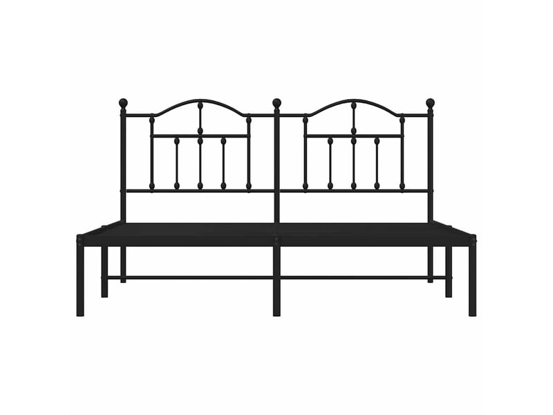 Lit double- lit adulte -  cadre de lit métal sans matelas et tête de lit noir 180x200 cm  - Conforama D
