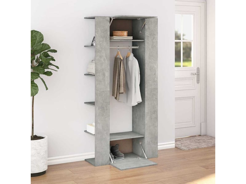  Armoires de couloir 2 pcs gris béton bois d'ingénierie  - Conforama C