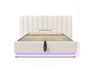 Lit coffre 180x200 cm SWEIKO   coloris blanc