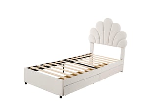 Lit avec rangement 90x200 cm coloris beige
