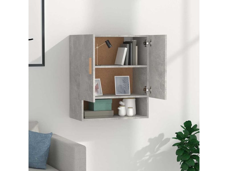  Armoire murale salon, meuble de rangement gris béton 60x31x70 cm bois d'ingénierie shl4188  - Conforama C