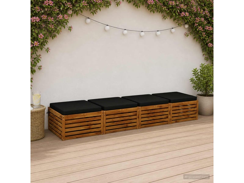  Lot de 4 coussins de siège, coussins d'assise soest 100 % polyester noir cf60449  - Conforama B
