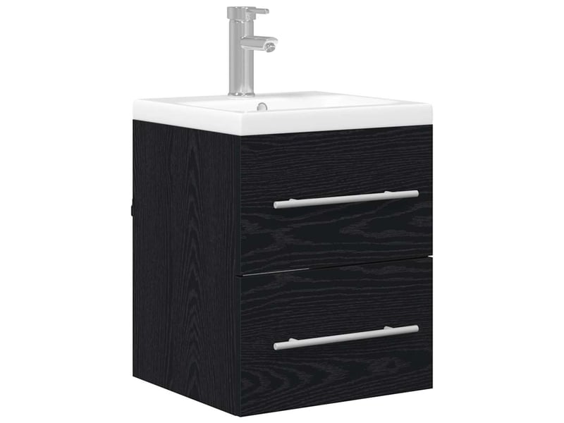  Meuble de lavabo de salle de bain, armoire de bain chêne noir 41 x 38,5 x 48 cm cf65519  - Conforama A