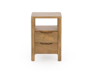 Table de chevet 2 tiroirs en bois massif de manguier