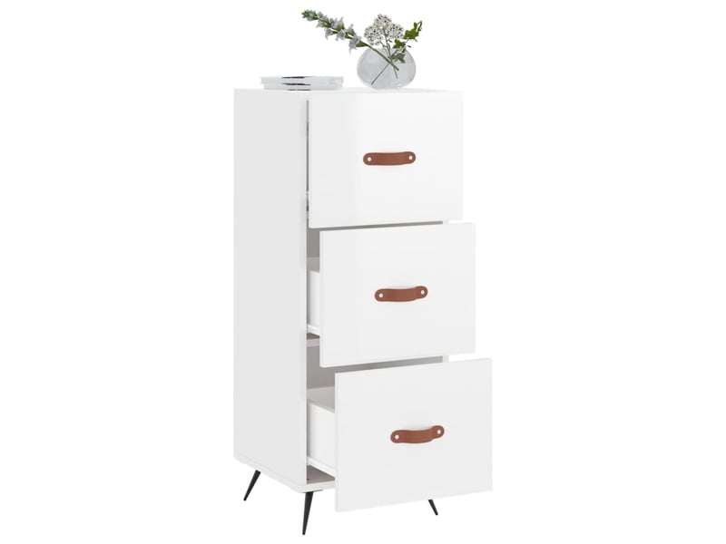  Buffet - bahut - meuble de rangement blanc brillant 34,5x34x90 cm bois d'ingénierie  - Conforama D