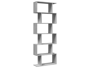 Étagère de rangement, bibliothèque 6 niveaux sonoma gris 70x24x193 cm