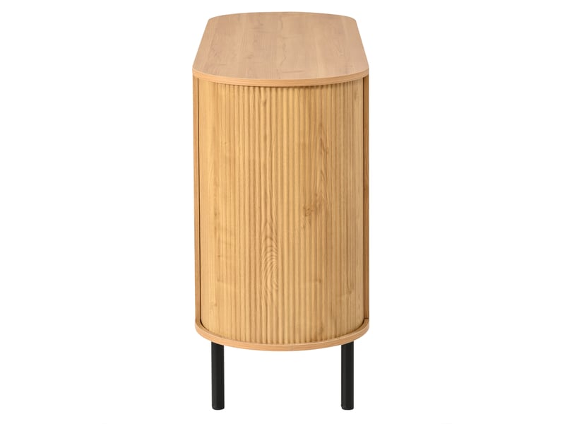  Buffet 120x40x80 cm à compartiments ouverts en mdf, pieds en métal, couleur naturel, design simple  - Conforama E